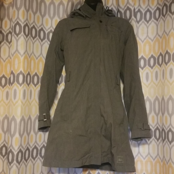 REI Jackets & Coats Rei Gray Womens Raincoat Poshmark